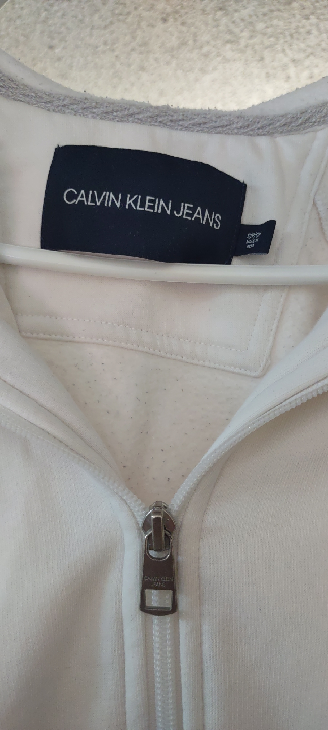 Calvin Klein Jeans White Zip-Up Hoodie - Size S - photo 2