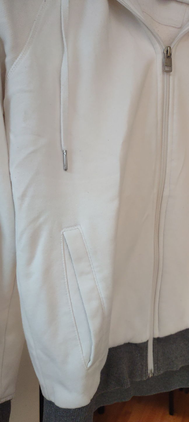 Calvin Klein Jeans White Zip-Up Hoodie - Size S - photo 3