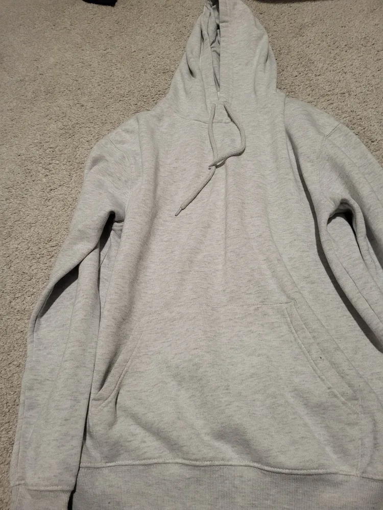 Plain White-Grey Hoodie thumbnail