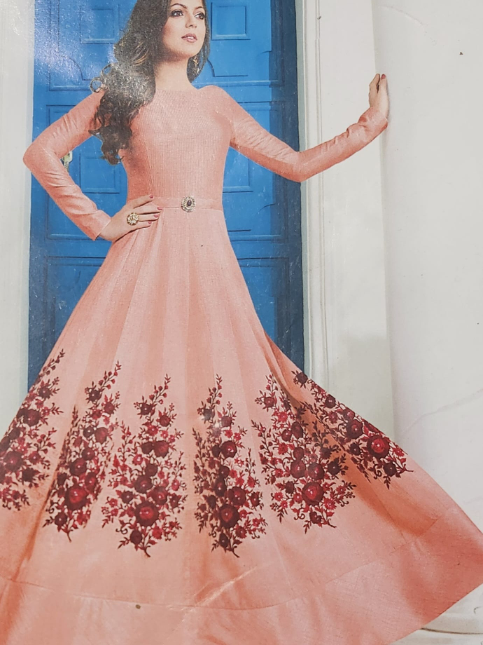 Long Sleeve Floral Gown - photo 4