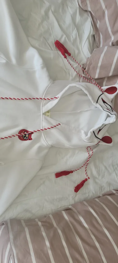 간단한 소녀 White Fox/Kitsune Hoodie thumbnail