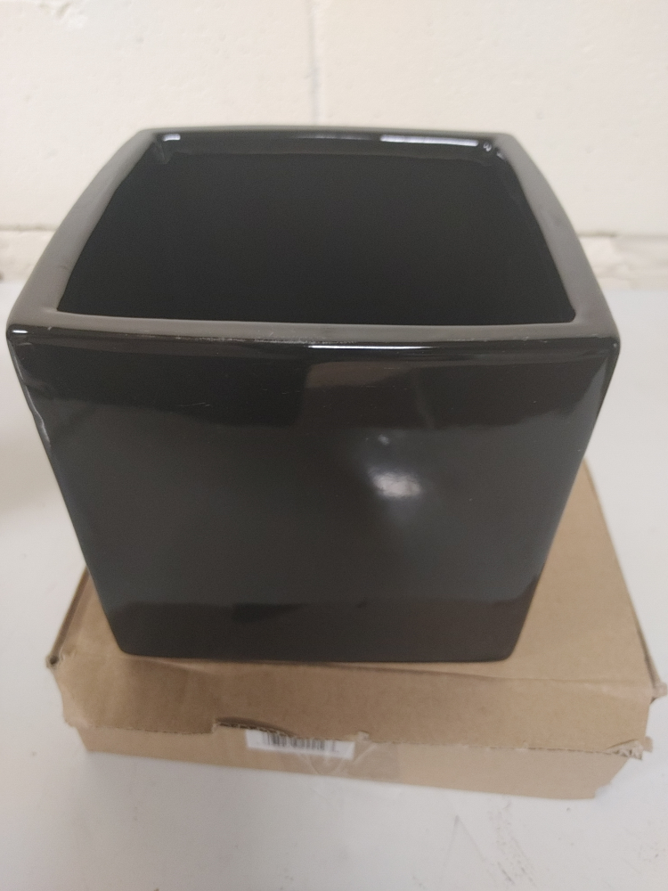 Square Black Planter Box