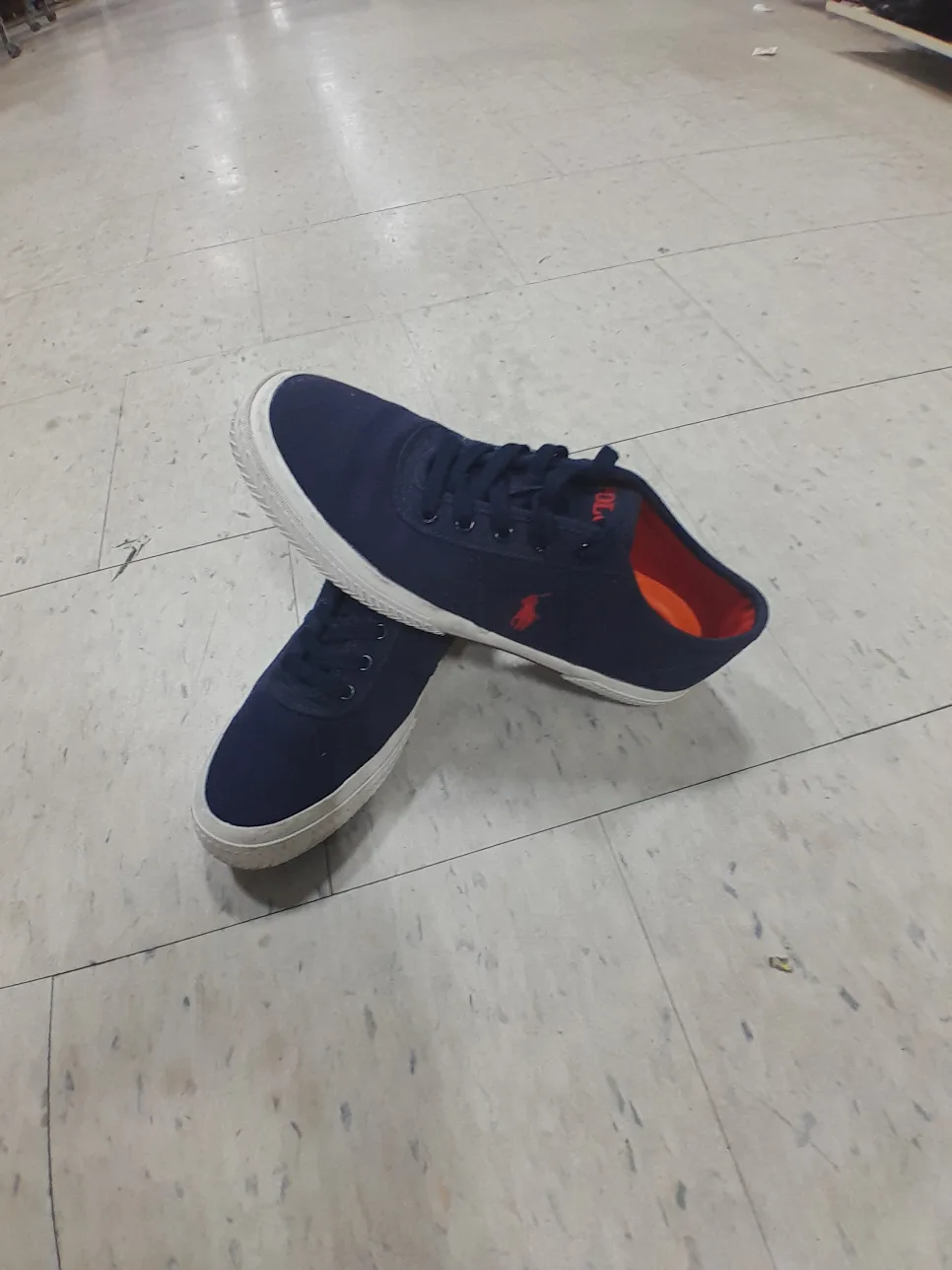 Polo Ralph Lauren Navy Canvas Sneakers Size 9 thumbnail