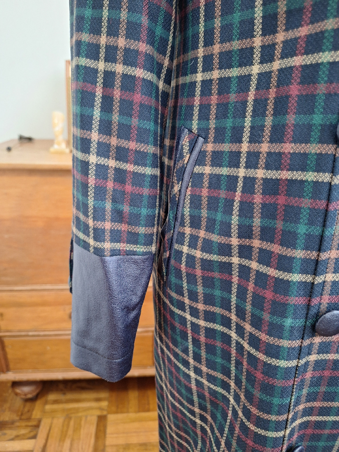 Vintage Plaid Wool Blend Coat - photo 2