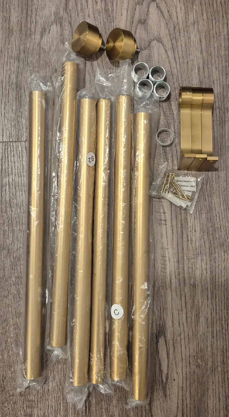 Adjustable Gold Curtain Rod Set 16"-86" Length - 1" Diameter image indicator(3)