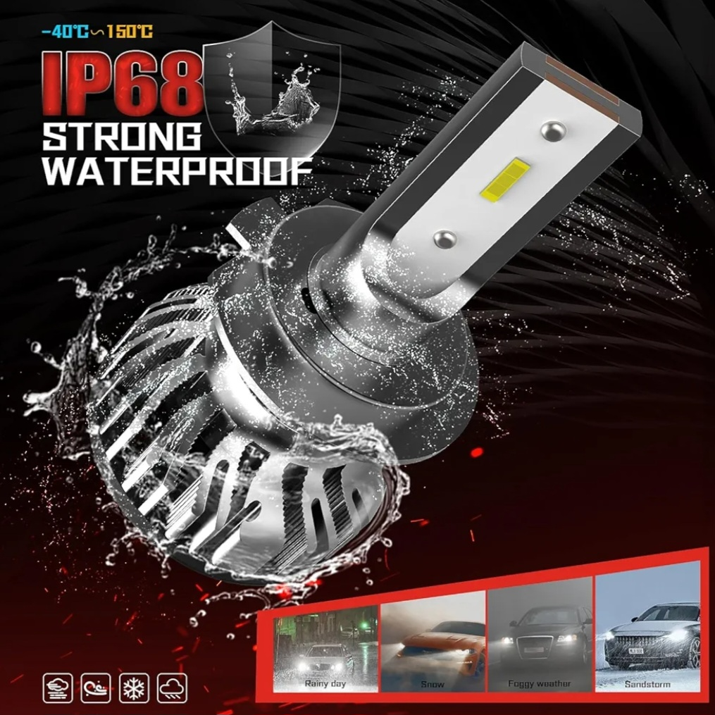 H7 LED Headlight Bulb 10000lm 6000K Cool White Conversion Kit - photo 4