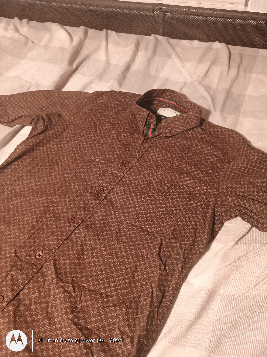 Gucci Brown Patterned Cotton Shirt
