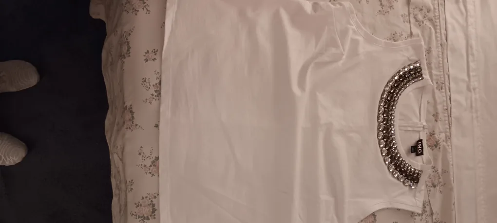 INC White Embellished Top - Size L [new] image indicator(4)