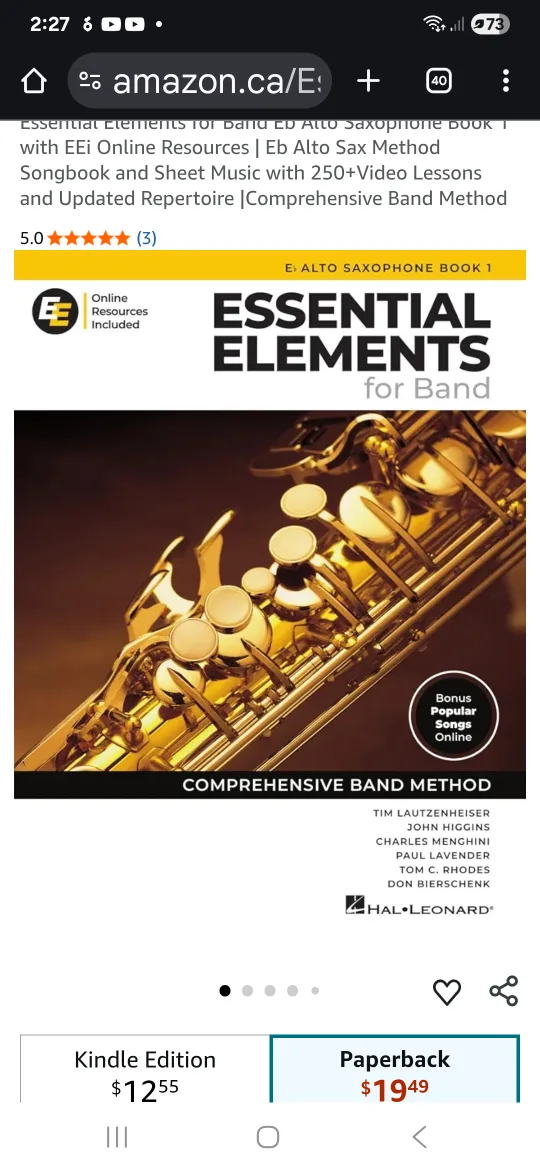 Essential Elements 2000 Alto Saxophone Book 2 image indicator(4)