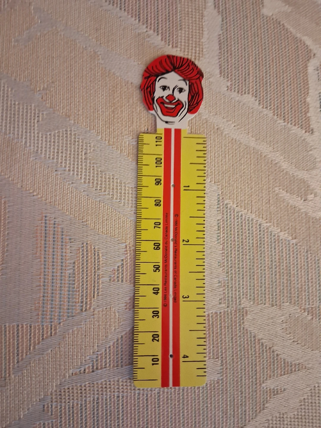 Vintage 1986 Ronald McDonald plastic ruler