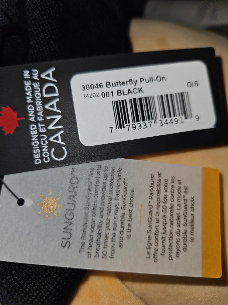 Chemo cap!!! Parkhurst Butterfly Pull-On Black Beanie image indicator(4)