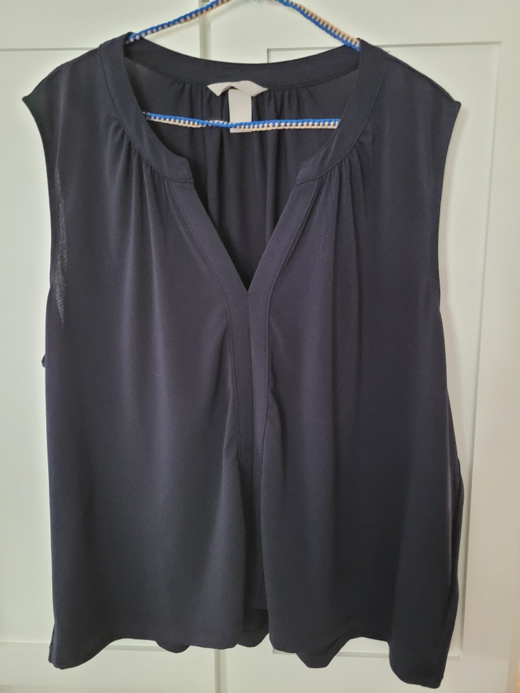 H&M Navy Blue Sleeveless Blouse - Size XXL