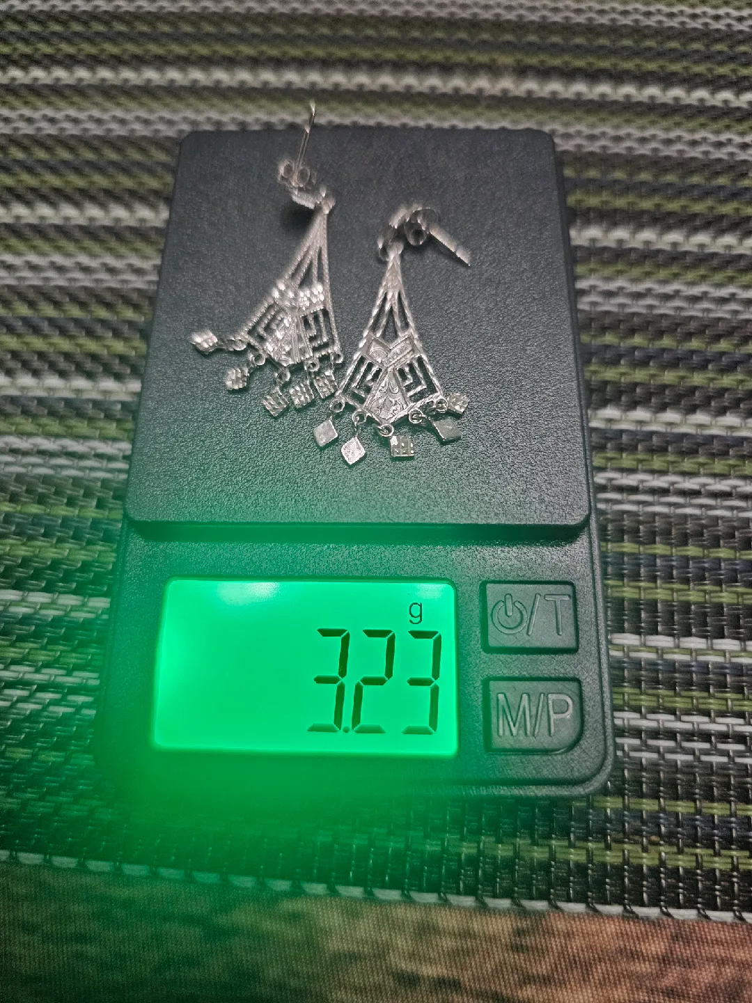 14K White Gold Art Deco Earrings image indicator(4)