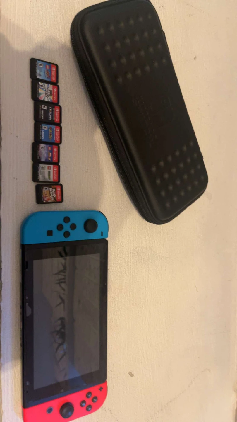 Nintendo Switch Console + 7 Games & Case