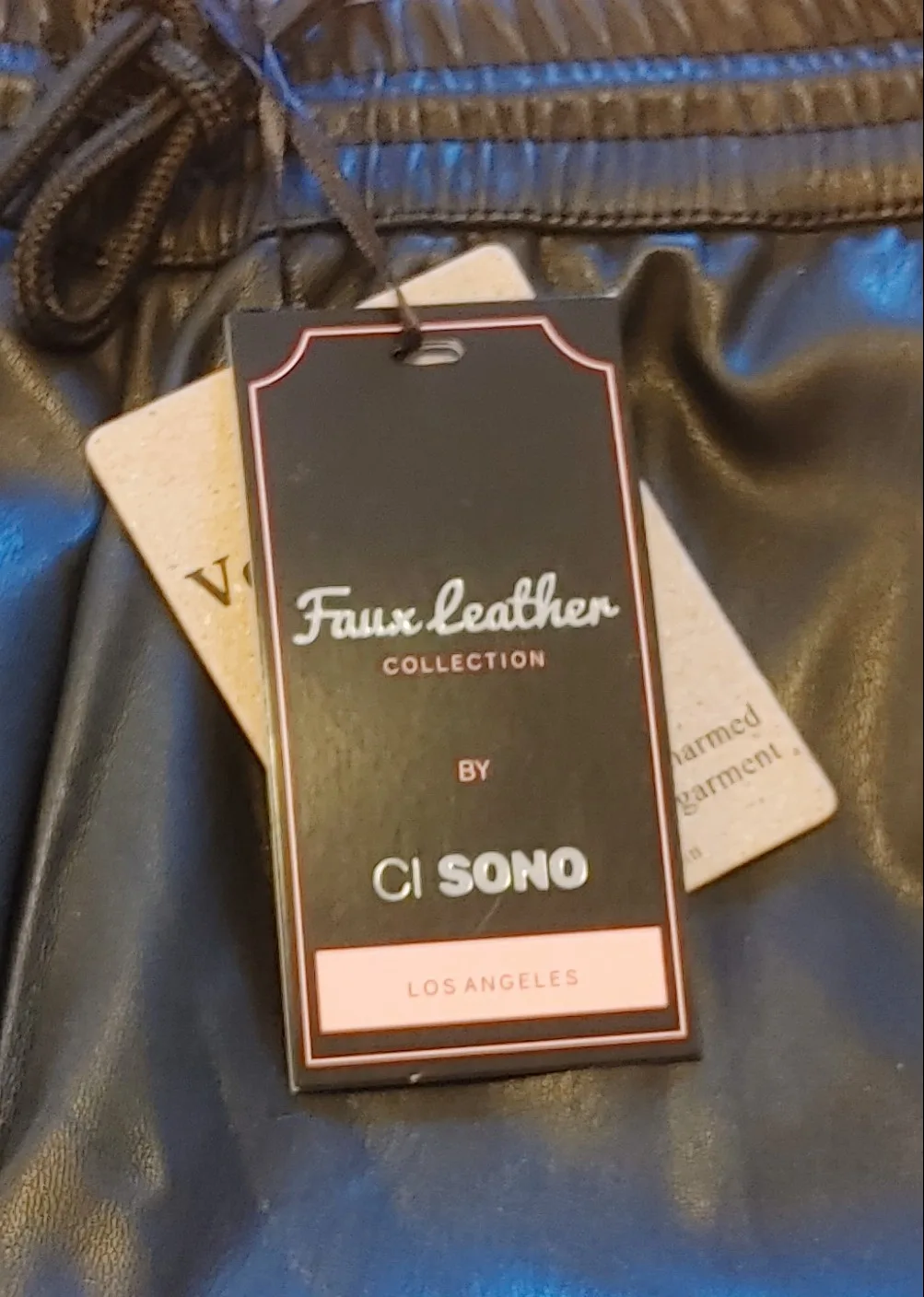 Ci Sono Black Vegan Leather Pants - Size XL image indicator(5)