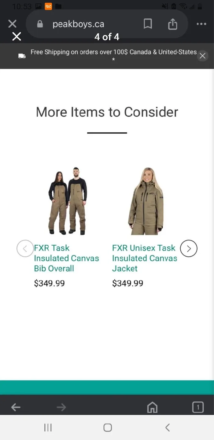 FXR Task Insulated Canvas Bib Overall & Jacket Set image indicator(2)