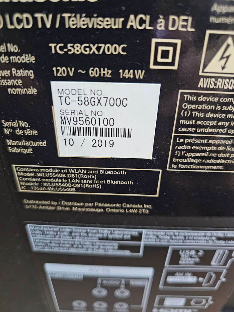 Panasonic TC-58GX700C 58" 4K LCD TV - photo 3