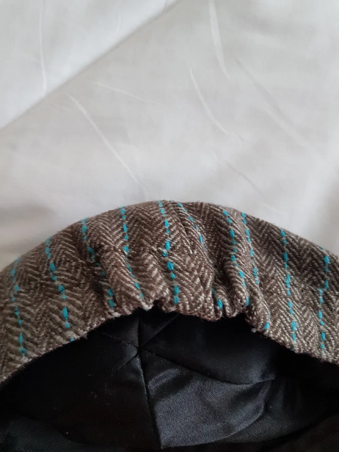 Mark. Brown Herringbone Newsboy Cap image indicator(5)