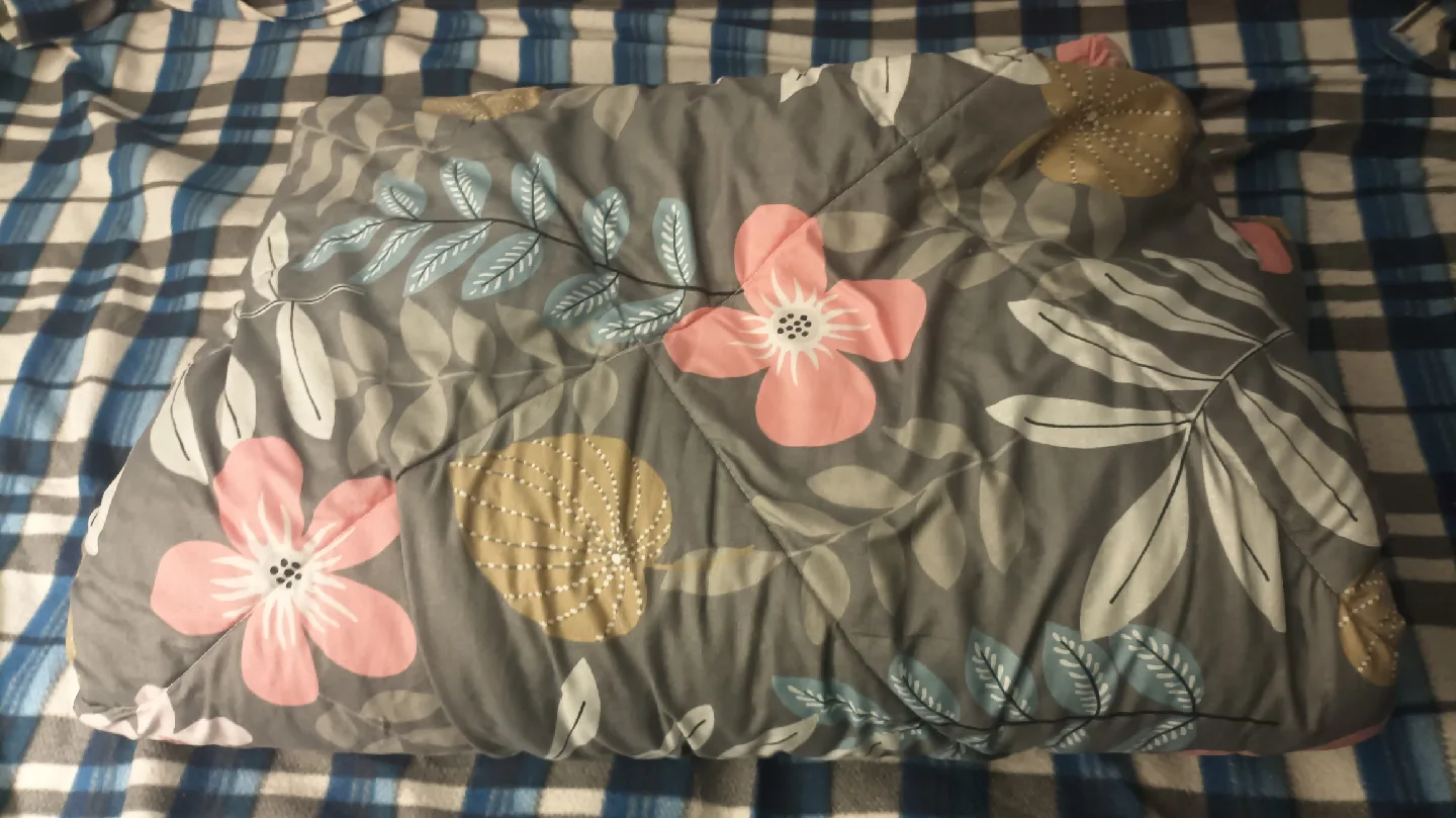 Floral Comforter - Grey & Pink (Washing and drying complete) image indicator(2)