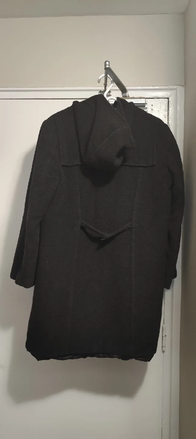 Black Wool Blend Duffle Coat image indicator(2)