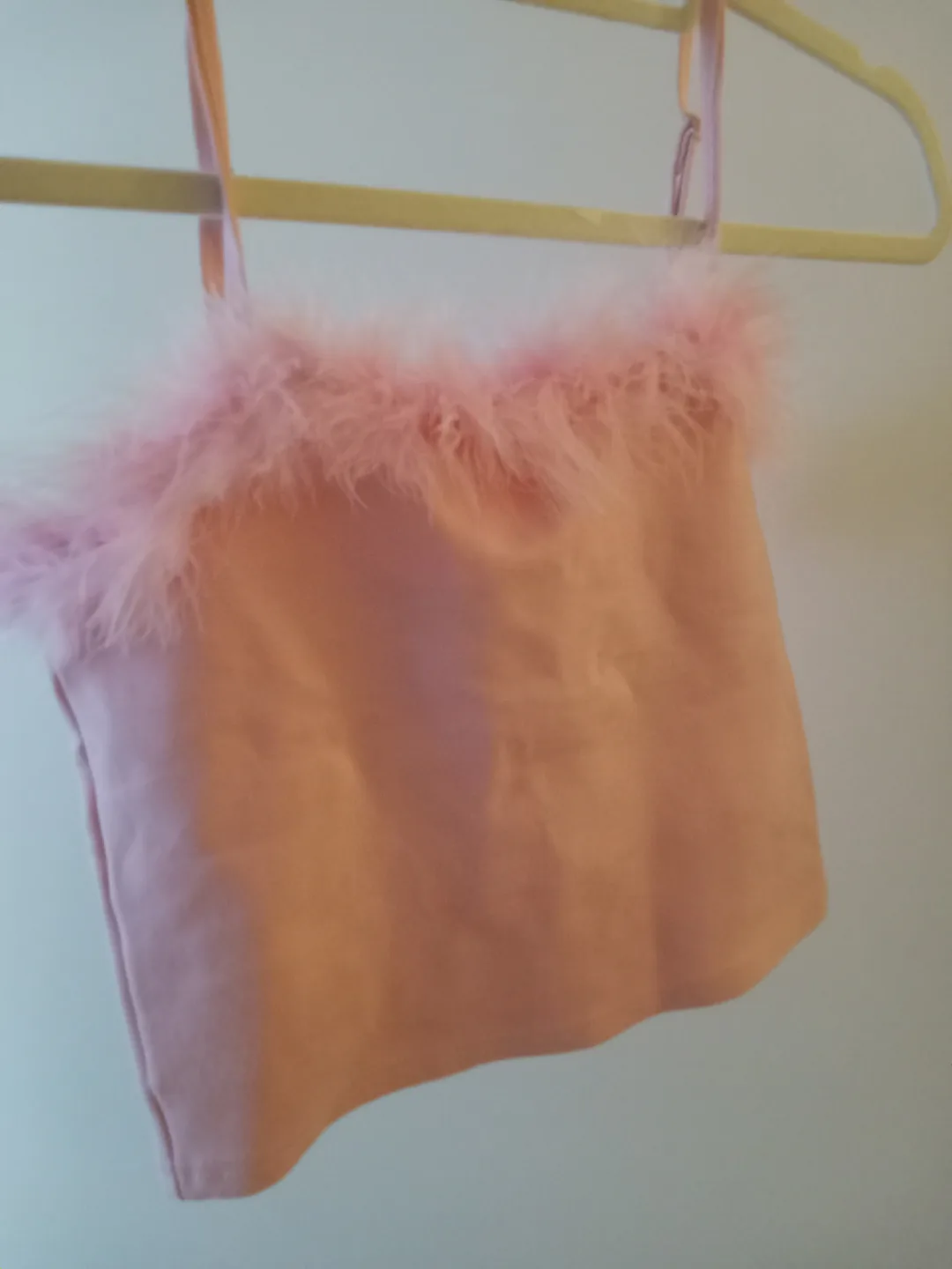 Pink Feather Trim Cami Top - Size M image indicator(2)