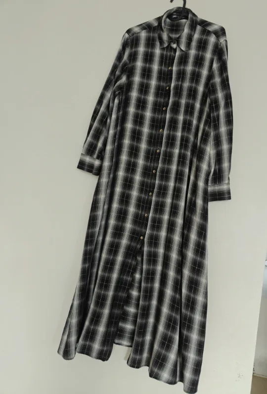 Zara Plaid Maxi Shirt Dress image indicator(8)
