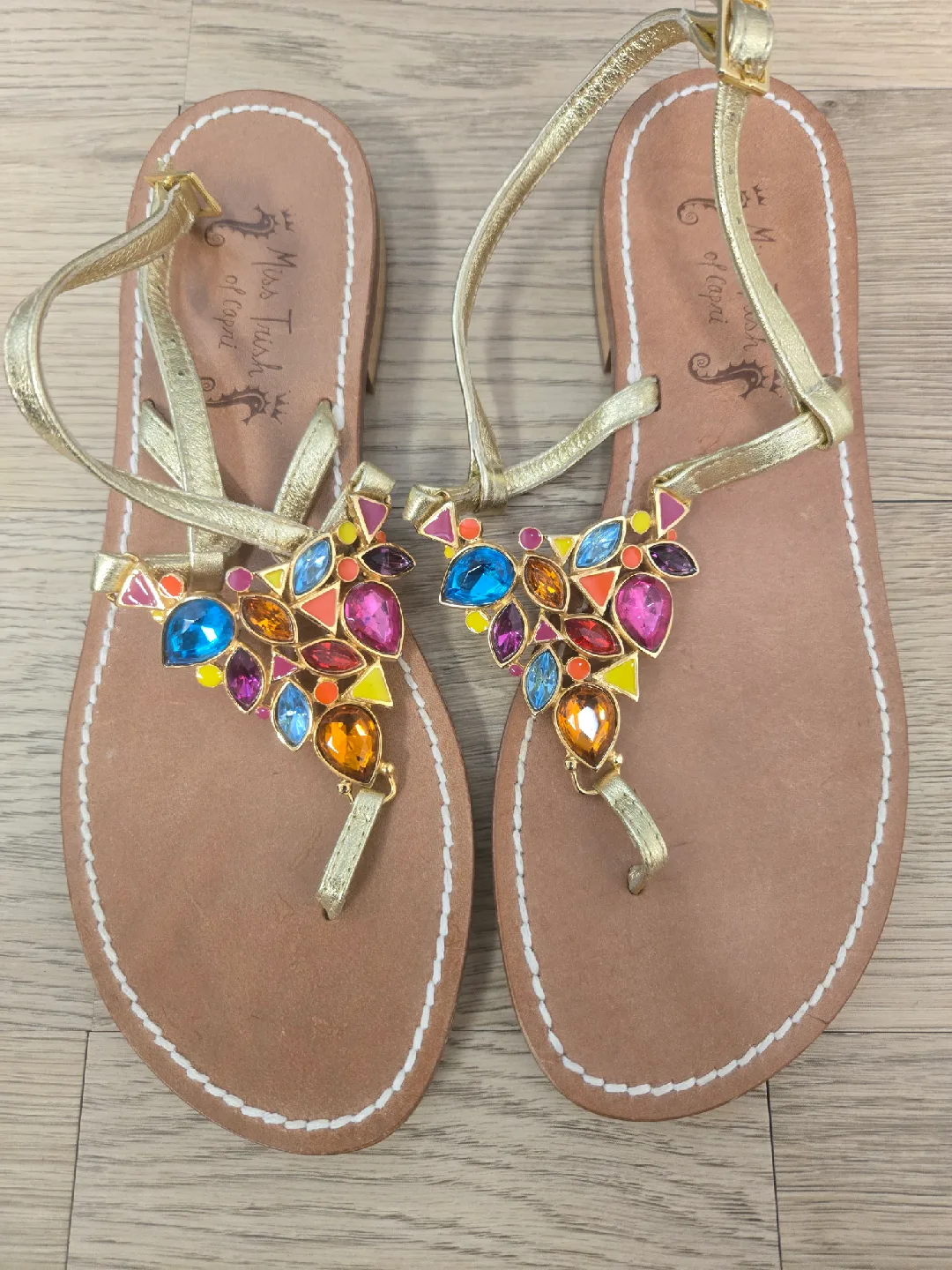 Miss Trish of Capri Jeweled Sandals - Size 39