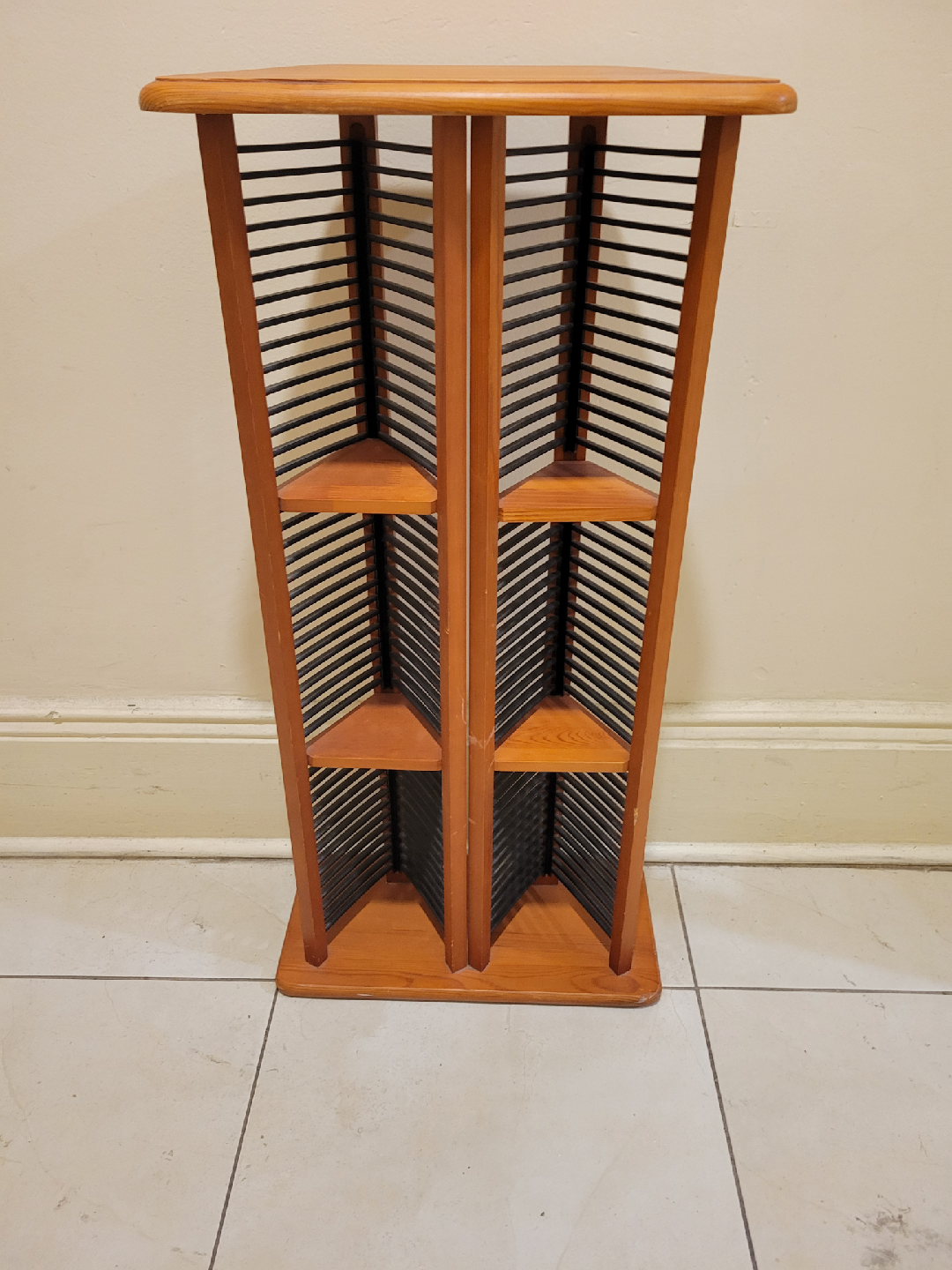 Wooden CD Rack Media Storage Tower