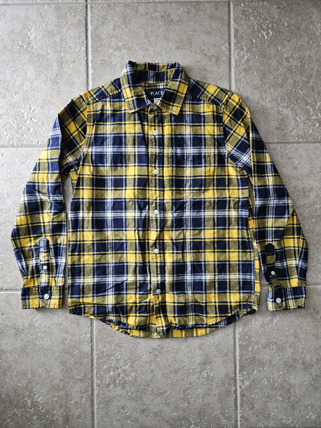 Size L (10/12) Children's Place Plaid Button-Down Shirt
