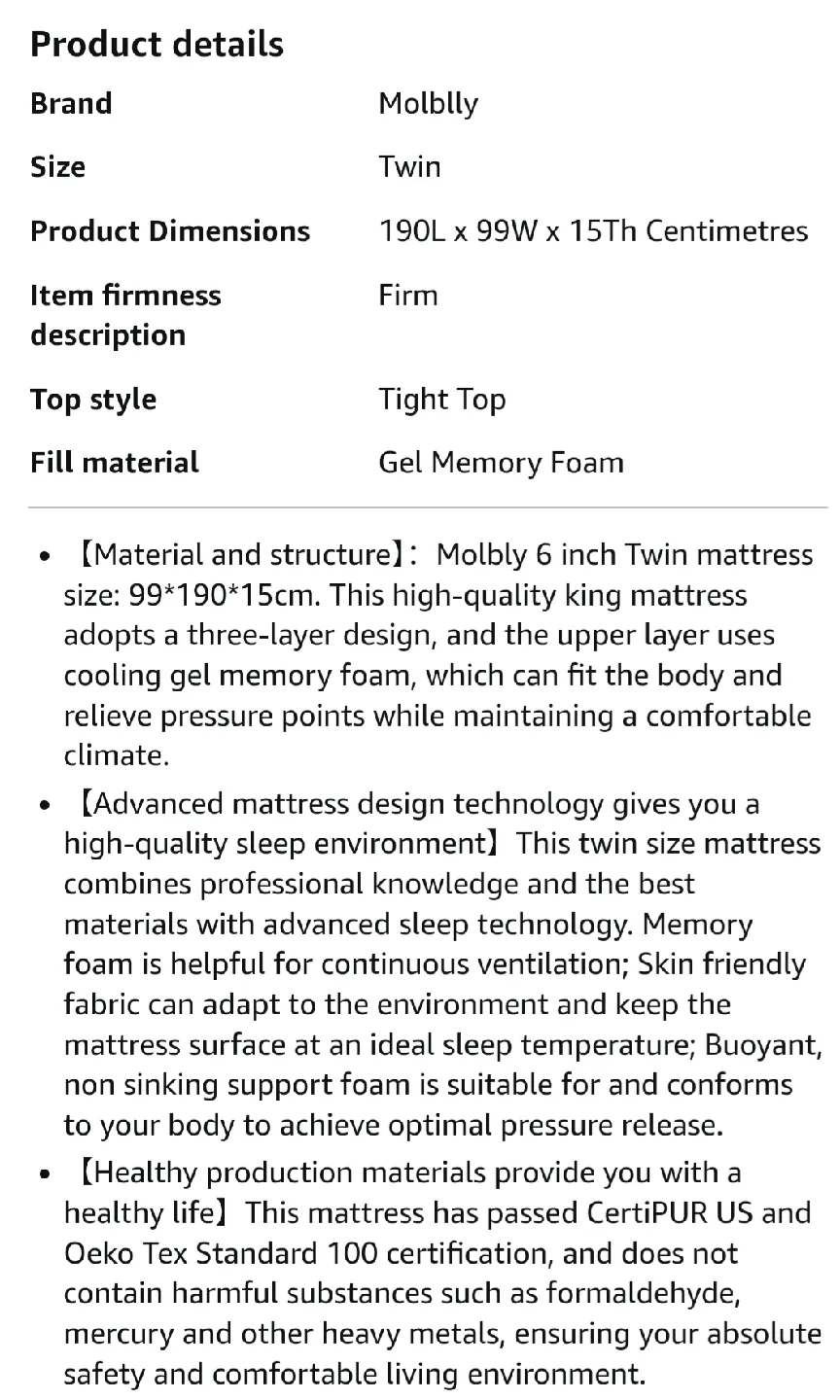 Molblly Mattress - White image indicator(9)