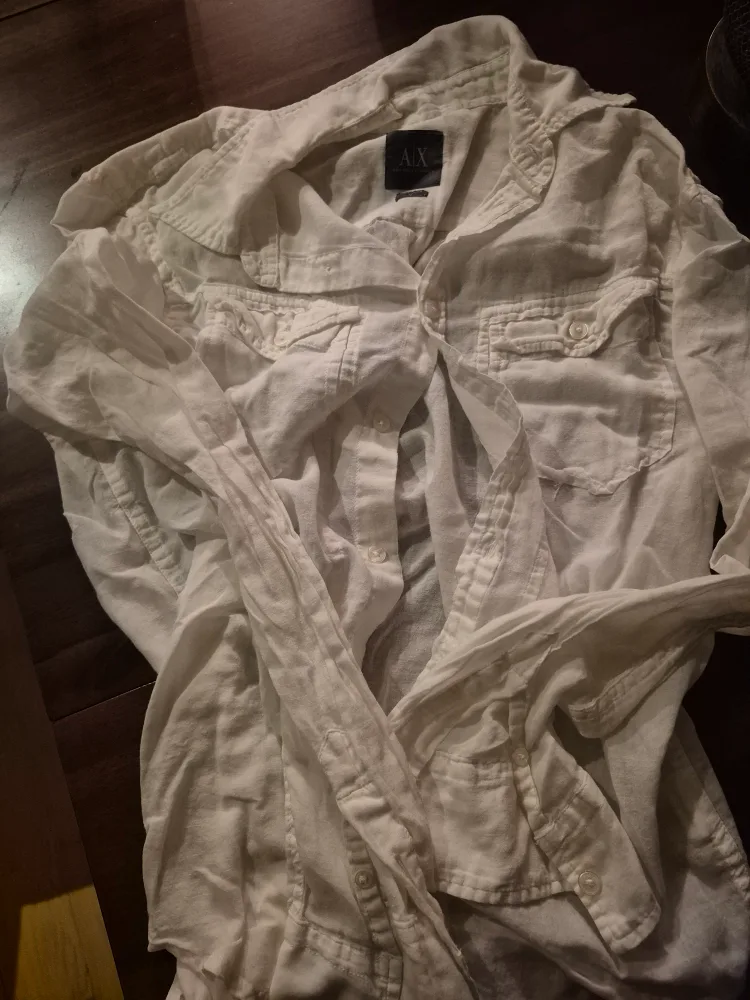 Armani Exchange White Linen Shirt thumbnail