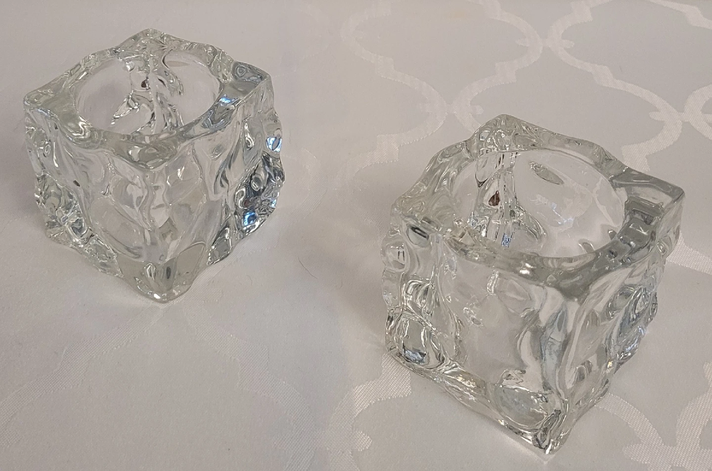 Set of 2 Tea Light Candle Holders 2.75" x 2.75"