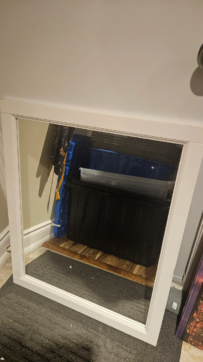 White Framed Mirror thumbnail