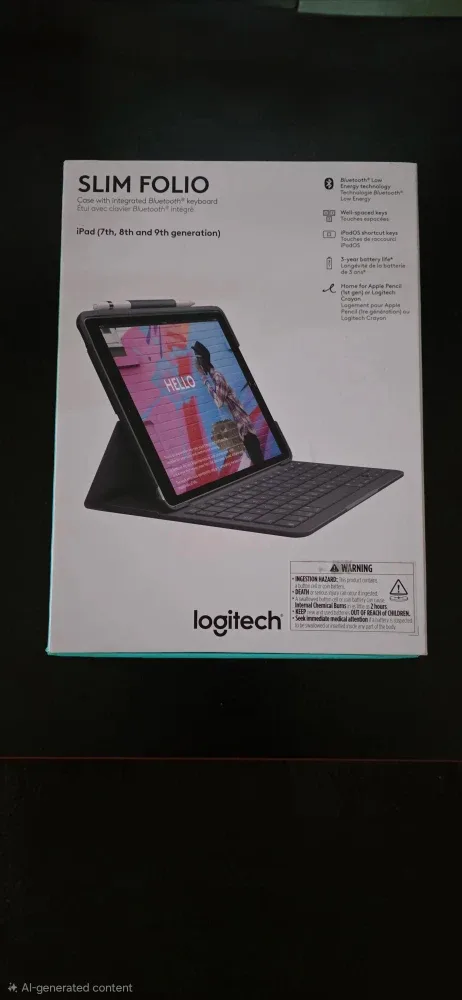 Logitech Slim Folio iPad Keyboard Case (7th-9th Gen) image indicator(3)