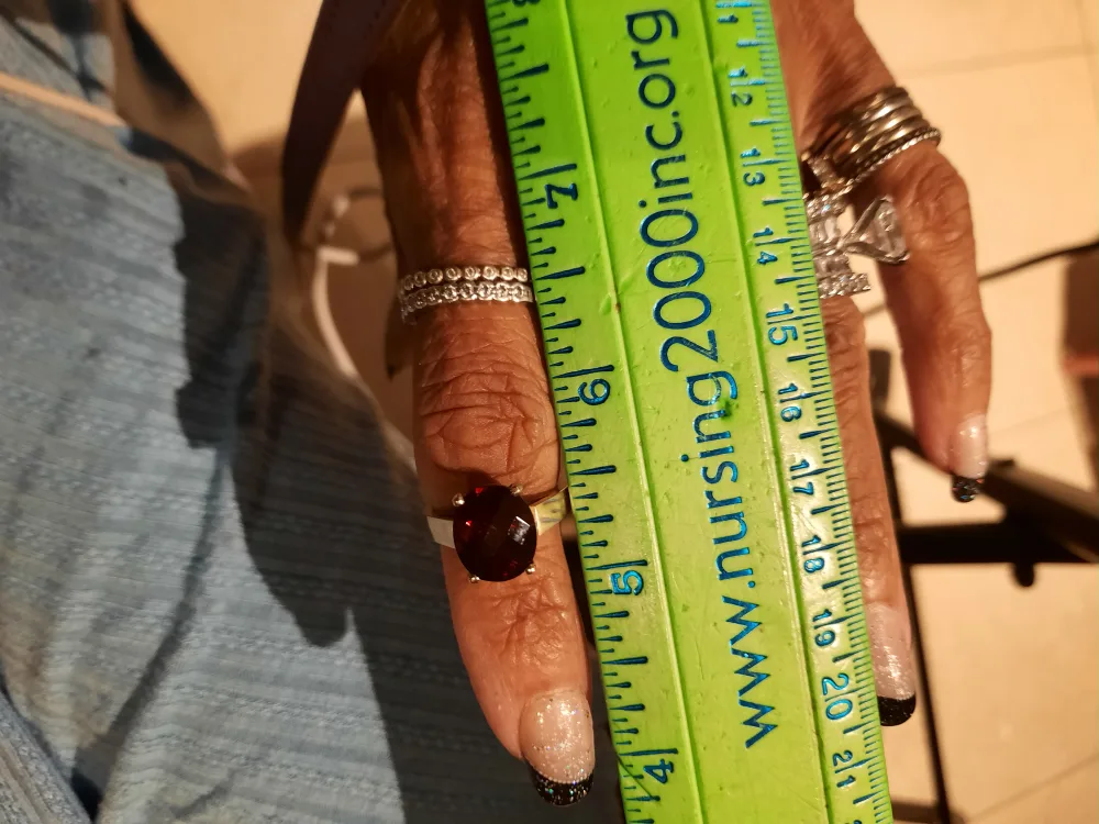 Genuine solid 10k yellow gold HUGE GARNET Ring thumbnail