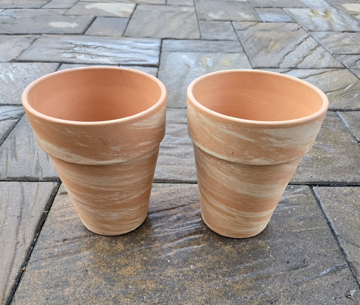 Set of TWO 6.5" Terracotta Flower Pots