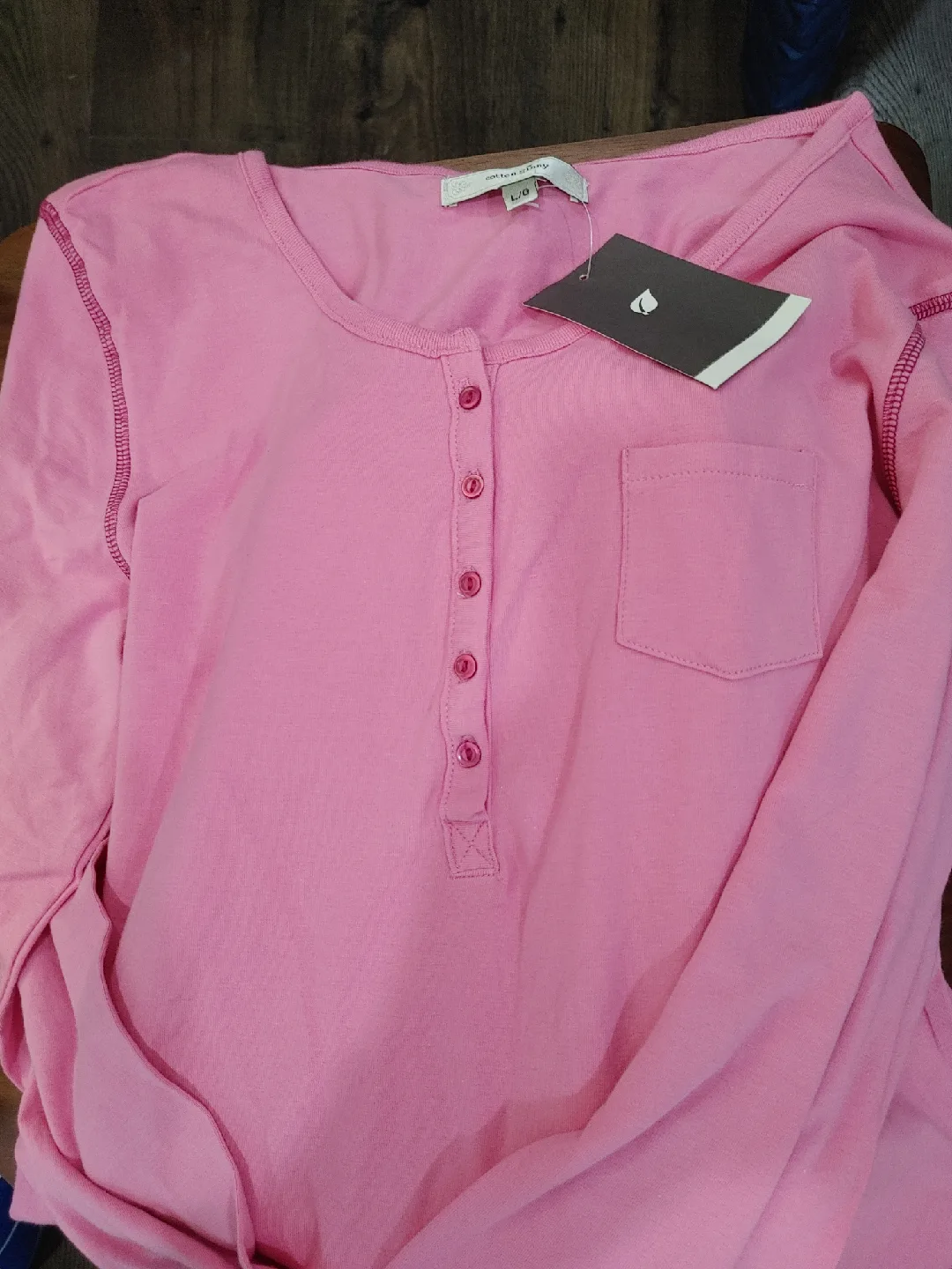 🧡NEW BUNDLE OF TWO COTTON GINNY HENLEY L/S TOPS FOR ONLY $6 image indicator(2)