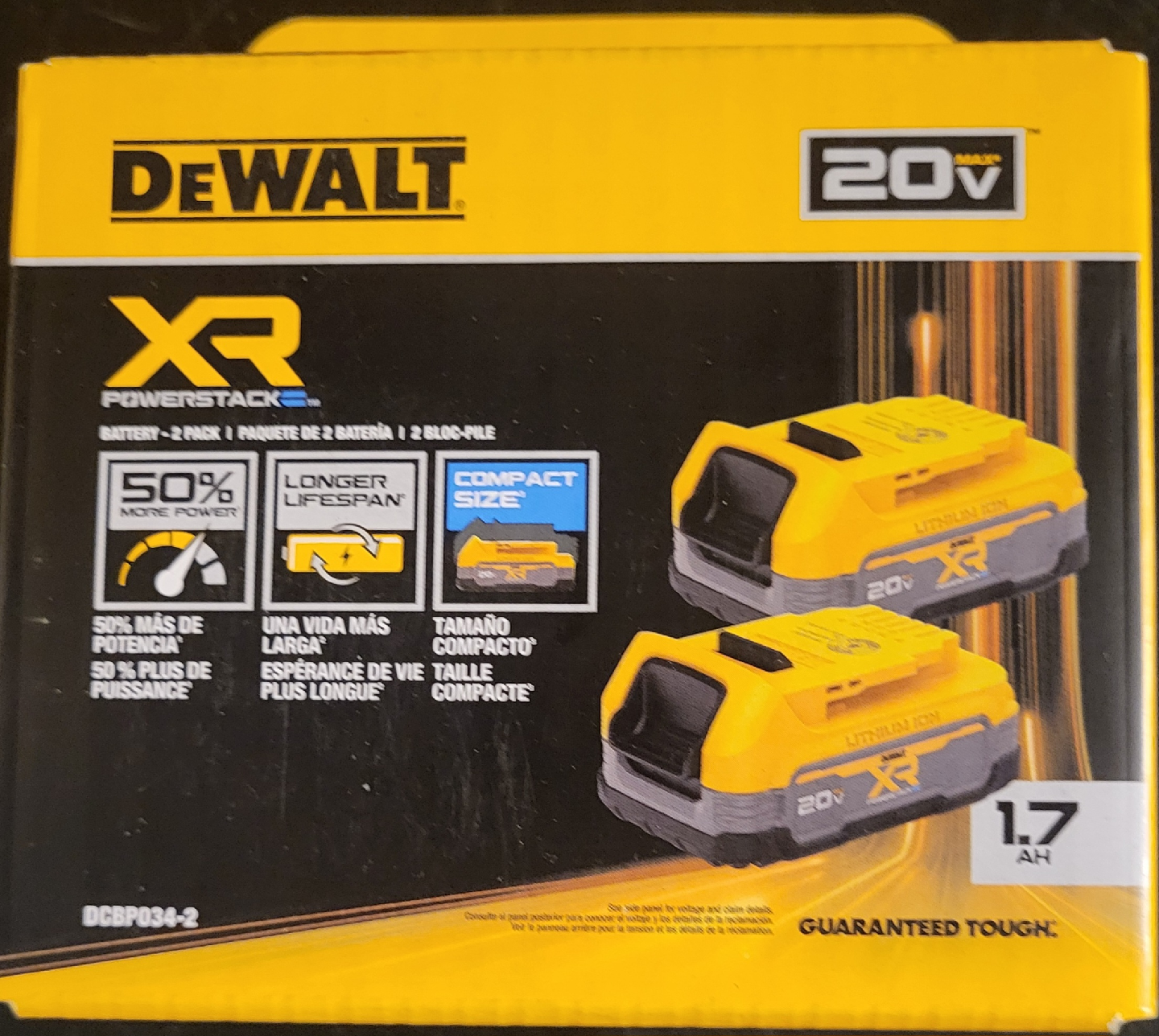 DEWALT 20V MAX XR POWERSTACK 1.7 AH Battery (2-Pack)