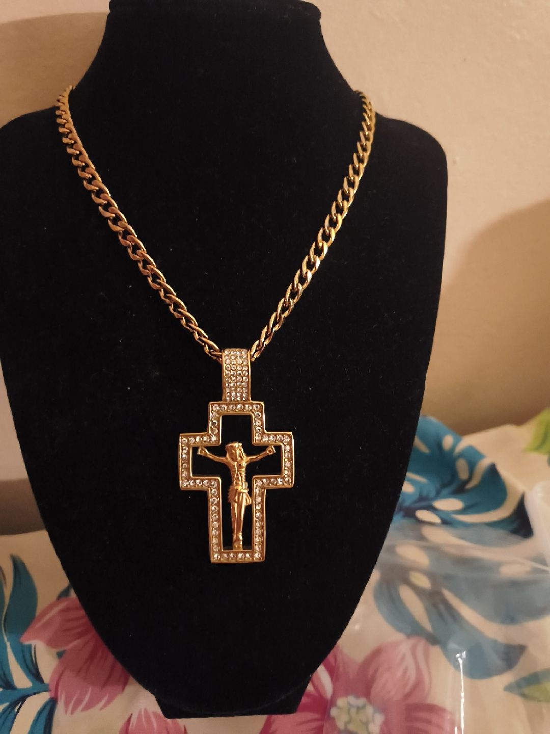 Gold Jesus Piece Pendant Necklace
