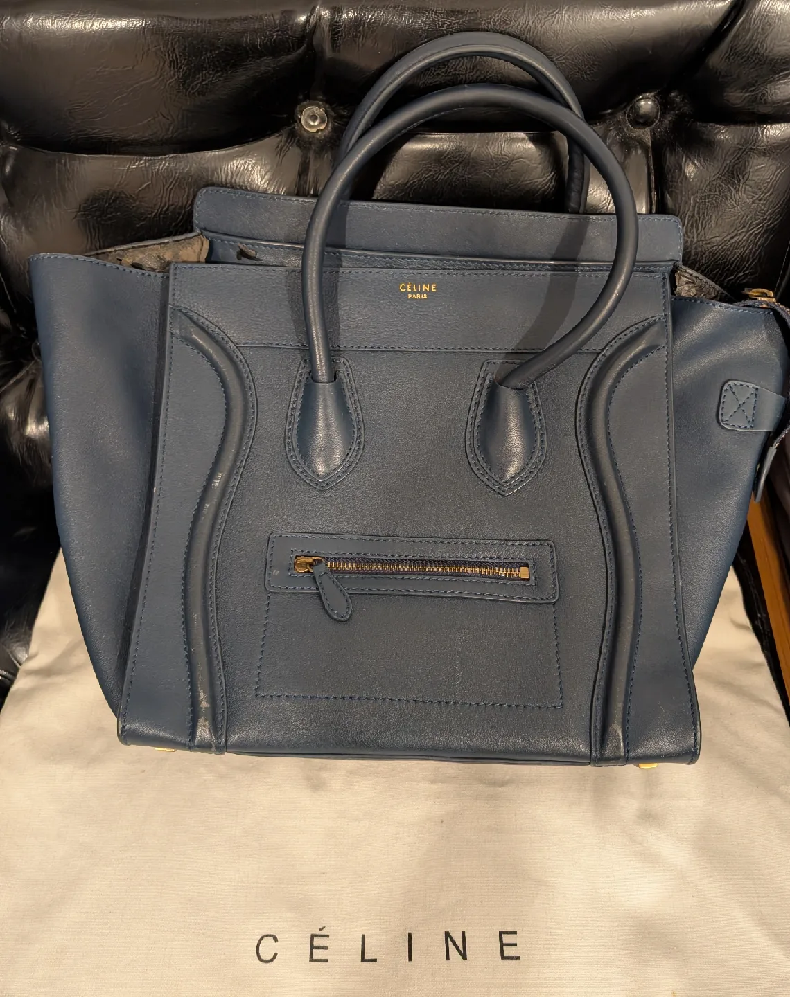 Celine Blue Leather Handbag image indicator(2)