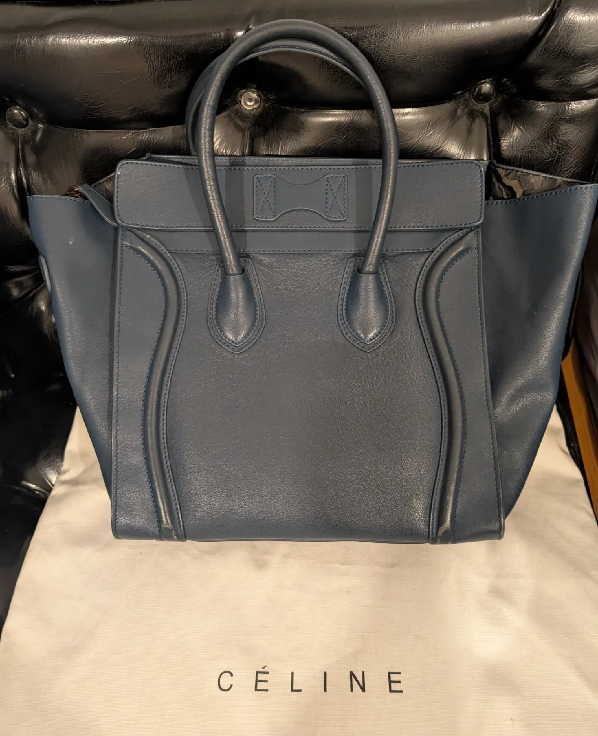Celine Blue Leather Handbag image indicator(3)