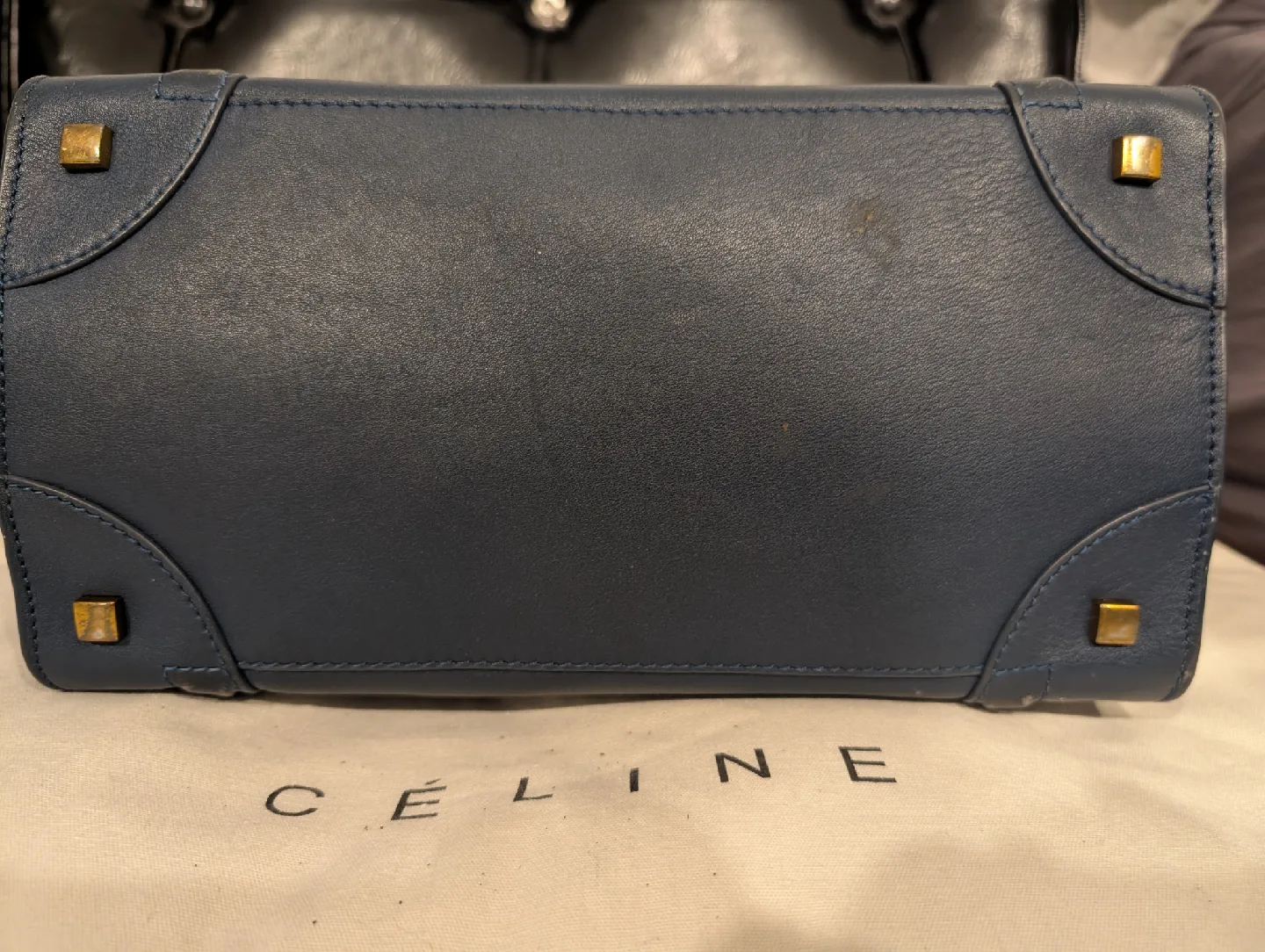 Celine Blue Leather Handbag image indicator(4)