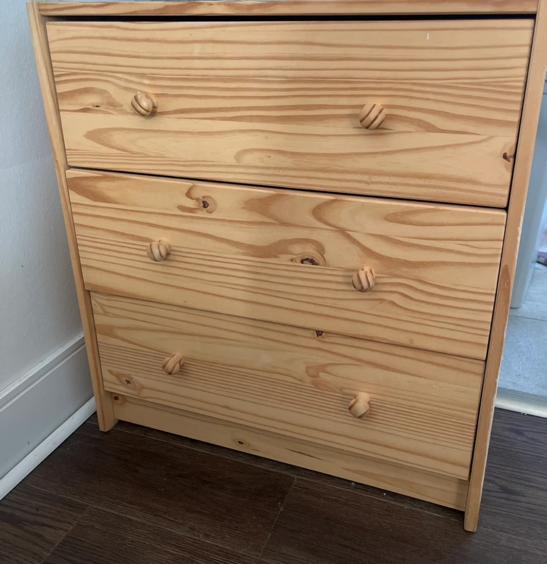 Ikea Wooden 3-Drawer Dresser
