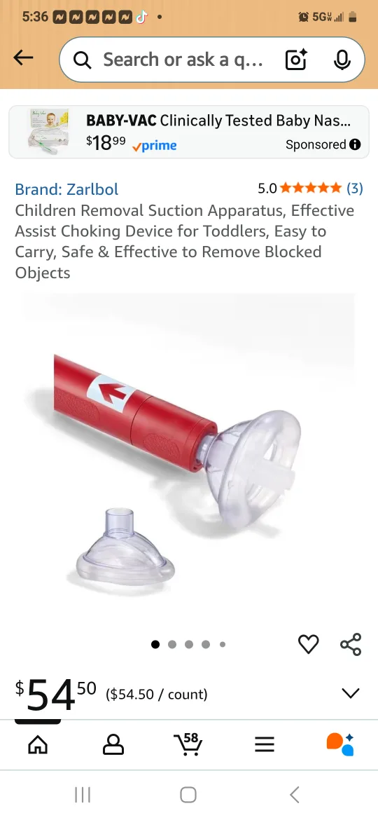 is  2 in the package  Zarlbol Baby-Vac Choking Rescue Device image indicator(8)