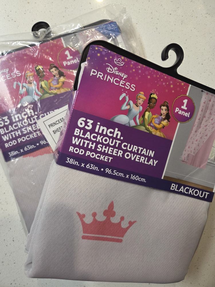 Disney Princess 63" Blackout Curtain - New