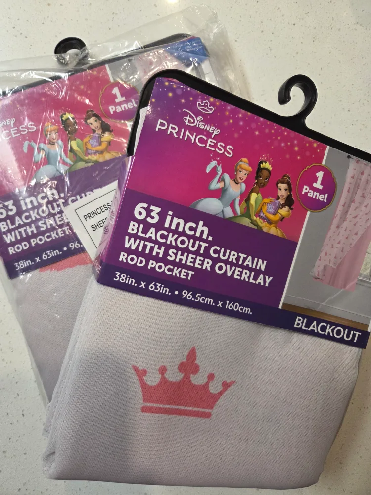 Disney Princess 63" Blackout Curtain - New
