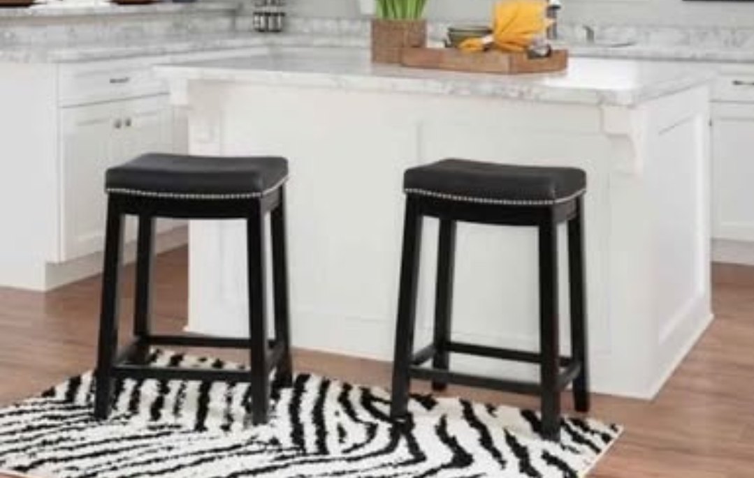 Linon Bar Height Bar Stool - Black - photo 2