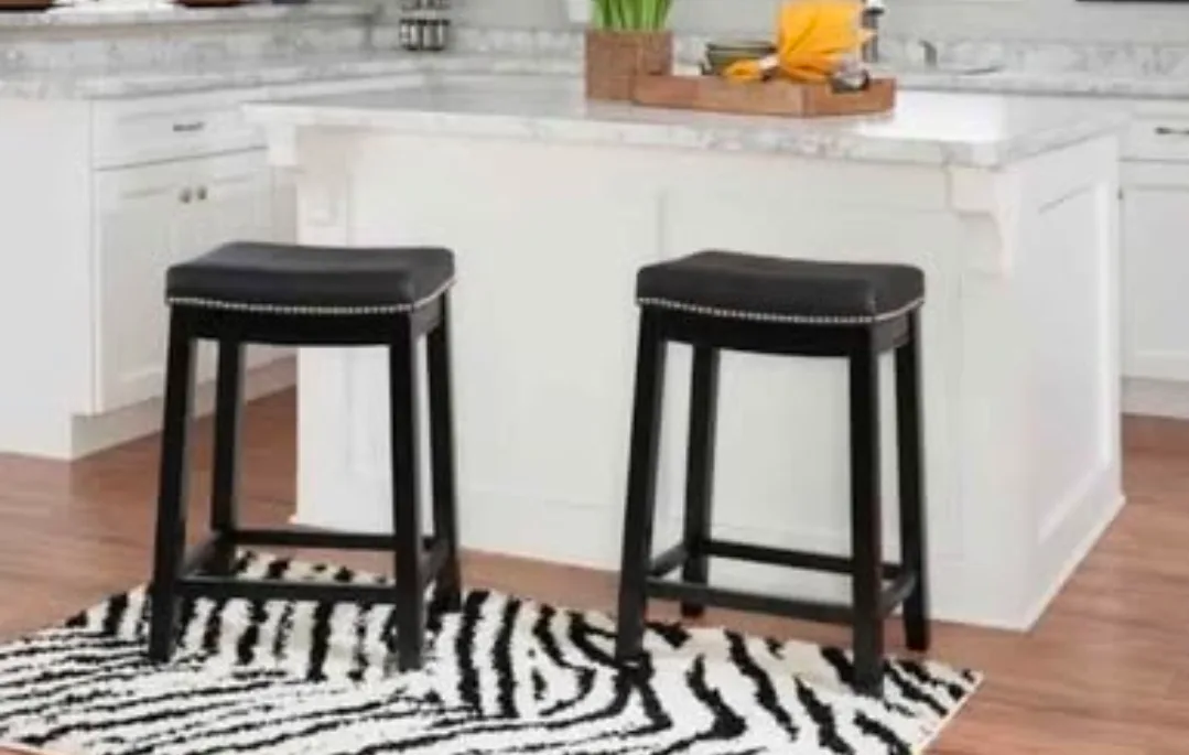 Linon Bar Height Bar Stool - Black image indicator(2)