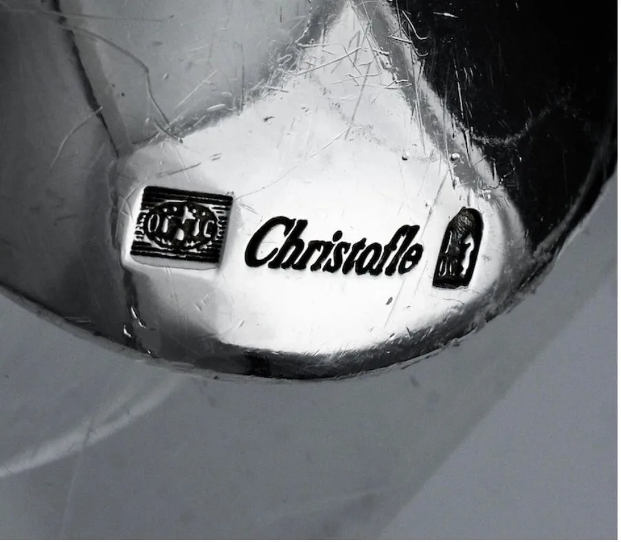 RARE Christofle sterling silver plated peace stone paperweight image indicator(3)