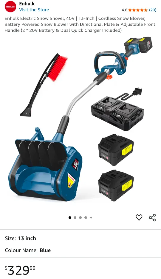 Enhulk 40V 13.2-Inch Cordless Snow Shovel - New image indicator(2)